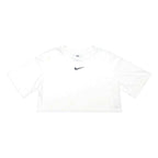 NIKE Womens White Crop T-Shirt S Short Sleeve Crew Neck Lightweight Casual