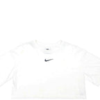 NIKE Womens White Crop T-Shirt S Short Sleeve Crew Neck Lightweight Casual