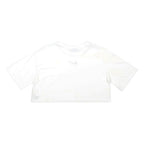 NIKE Womens White Crop T-Shirt S Short Sleeve Crew Neck Lightweight Casual