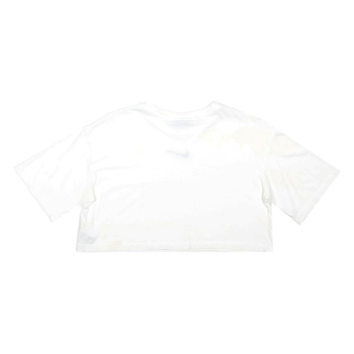 NIKE Womens White Crop T-Shirt S Short Sleeve Crew Neck Lightweight Casual