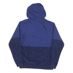 NIKE Mens Blue & Navy Hooded Zip Jacket L Polyester Blend Colourblock Sportswear