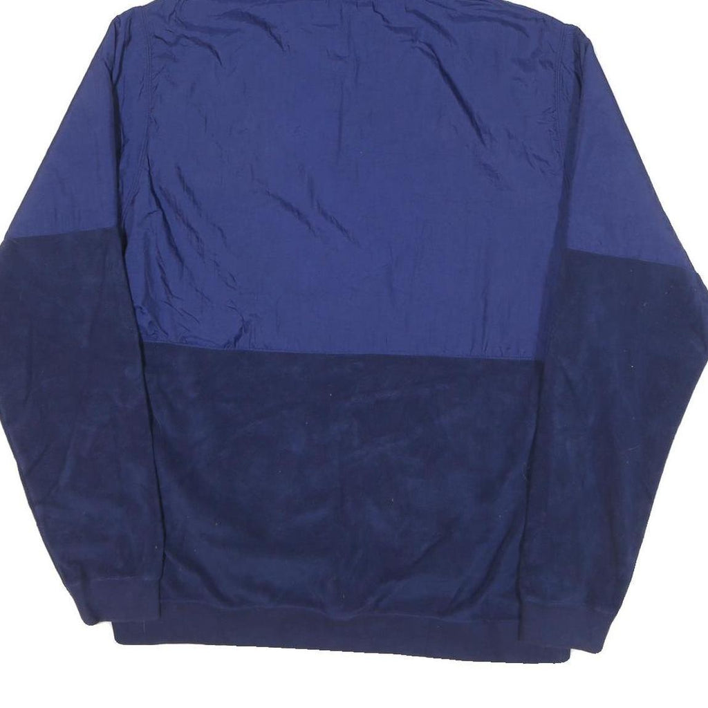 NIKE Mens Blue & Navy Hooded Zip Jacket L Polyester Blend Colourblock Sportswear