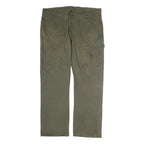 DICKIES Mens Cotton Regular Straight Olive Green Workwear Trousers W40 L31