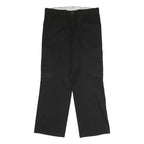 DICKIES Mens Polyester Blend Black Regular Straight Trousers W36 L30 Workwear