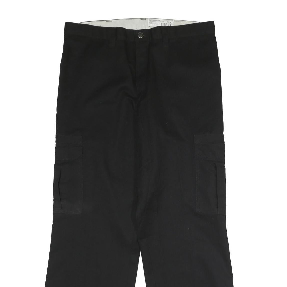 DICKIES Mens Polyester Blend Black Regular Straight Trousers W36 L30 Workwear