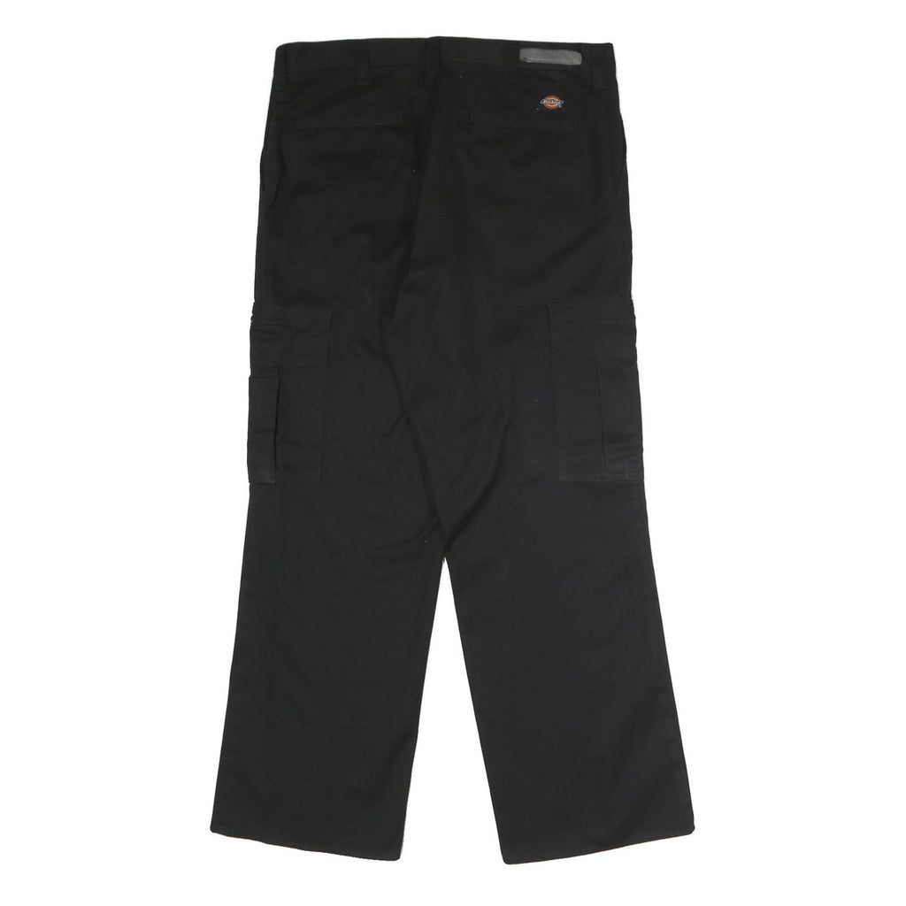 DICKIES Mens Polyester Blend Black Regular Straight Trousers W36 L30 Workwear