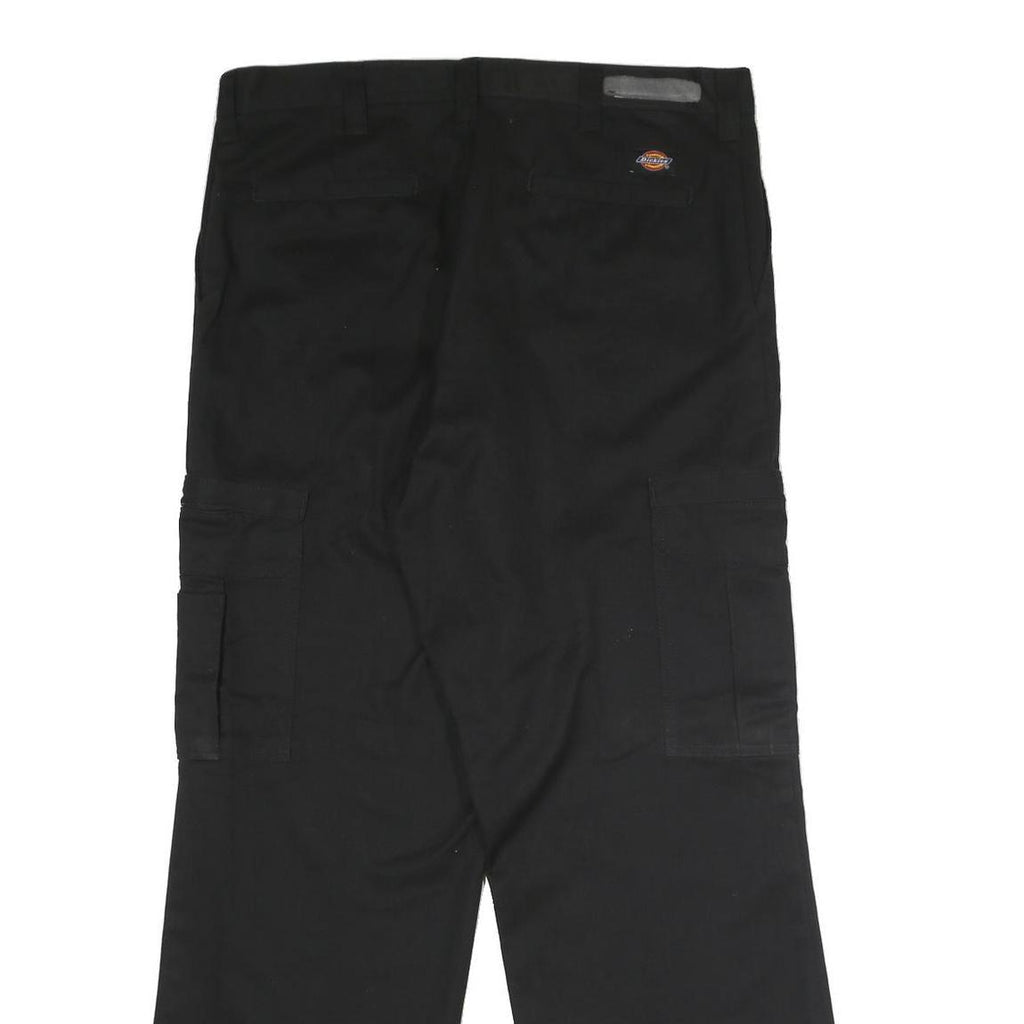 DICKIES Mens Polyester Blend Black Regular Straight Trousers W36 L30 Workwear