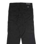 DICKIES Mens Polyester Blend Black Regular Straight Trousers W36 L30 Workwear