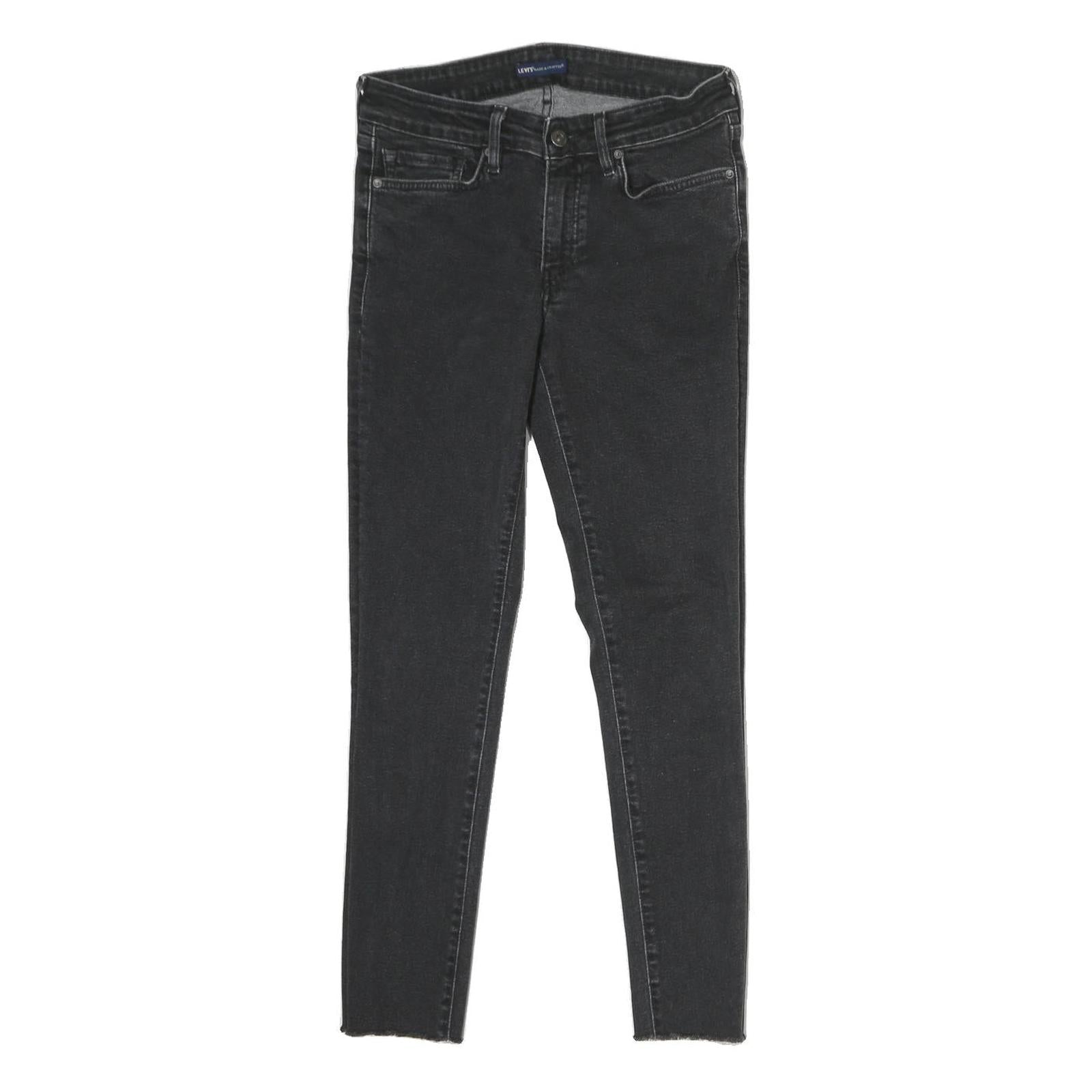 LEVI'S 711 Mens Black Slim Skinny Denim Medium W26 L26 Stretch Modern Jeans