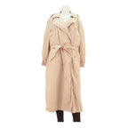 LAST SCENE Womens Beige Cotton Blend Button Jacket S Classic Trench Belted