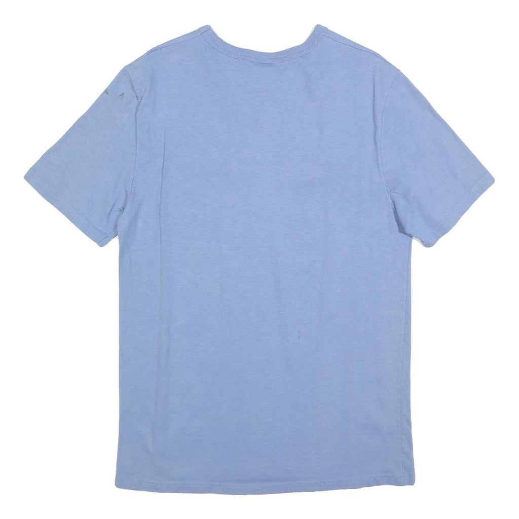 CHAMPION Mens Blue Cotton Blend T-Shirt M Short Sleeve Crew Neck Logo Graphic