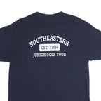 Mens Navy Blue Cotton Graphic T-Shirt M Short Sleeve Crew Neck Southeastern Golf