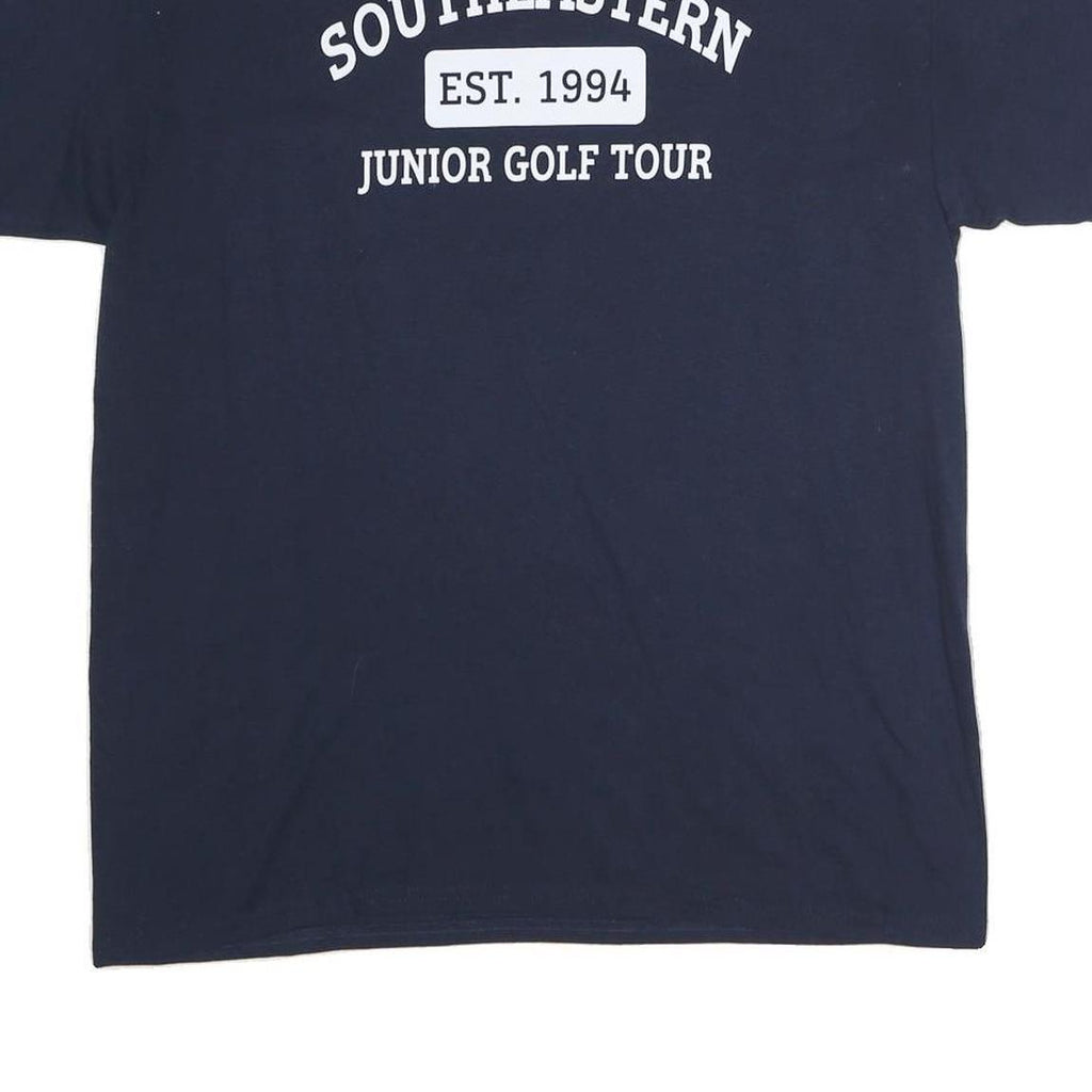 Mens Navy Blue Cotton Graphic T-Shirt M Short Sleeve Crew Neck Southeastern Golf