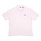 FILA Mens Pink Polo Shirt Short Sleeve Plain L Cotton Casual Sporty Embroidered