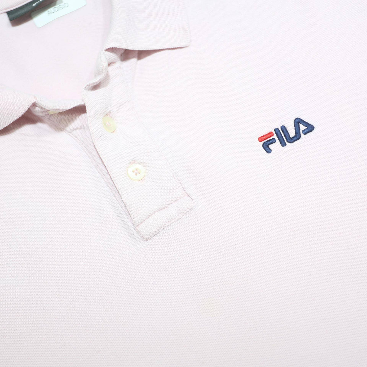 FILA Mens Pink Polo Shirt Short Sleeve Plain L Cotton Casual Sporty Embroidered