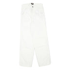 DICKIES Mens White Cotton Blend Regular Fit Straight Leg Trousers W24 L28