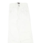DICKIES Mens White Cotton Blend Regular Fit Straight Leg Trousers W24 L28