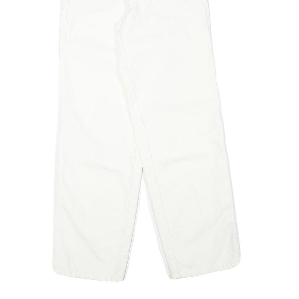 DICKIES Mens White Cotton Blend Regular Fit Straight Leg Trousers W24 L28