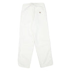 DICKIES Mens White Cotton Blend Regular Fit Straight Leg Trousers W24 L28