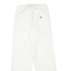 DICKIES Mens White Cotton Blend Regular Fit Straight Leg Trousers W24 L28