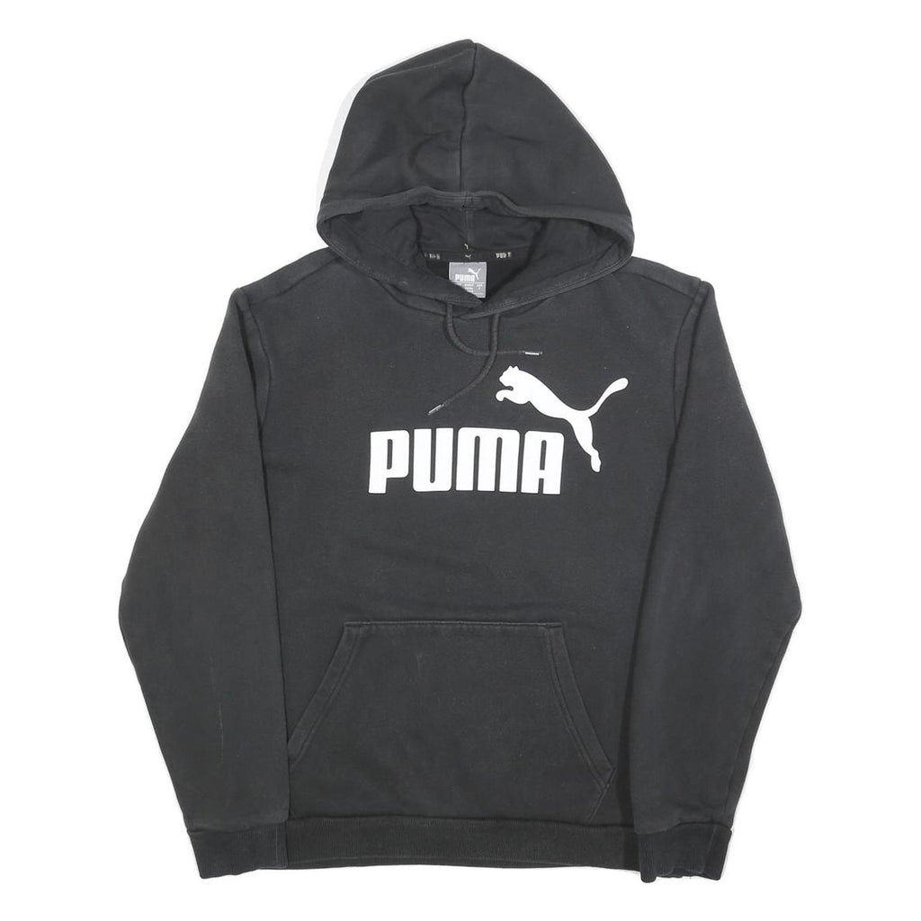 PUMA Mens Black Pullover Hoodie S Cotton Blend Casual Sportswear