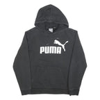 PUMA Mens Black Pullover Hoodie S Cotton Blend Casual Sportswear