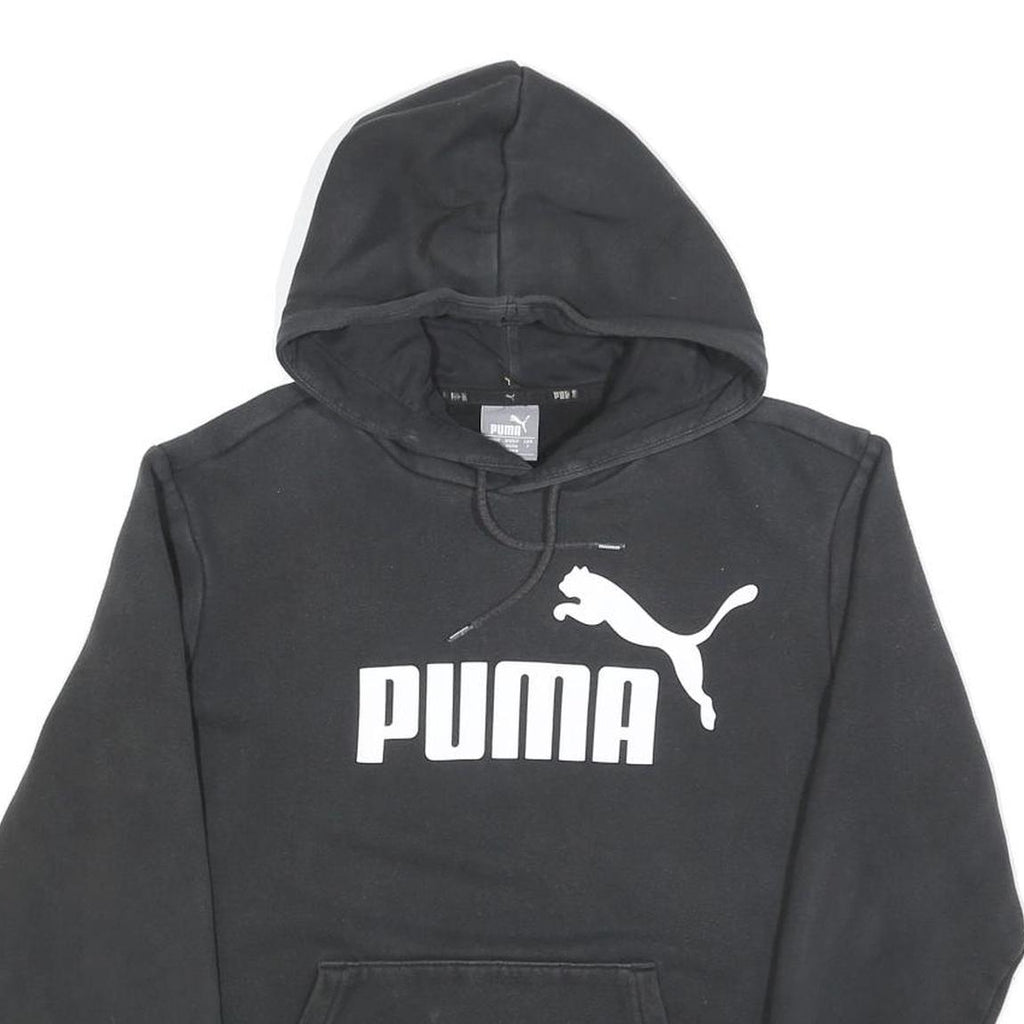 PUMA Mens Black Pullover Hoodie S Cotton Blend Casual Sportswear