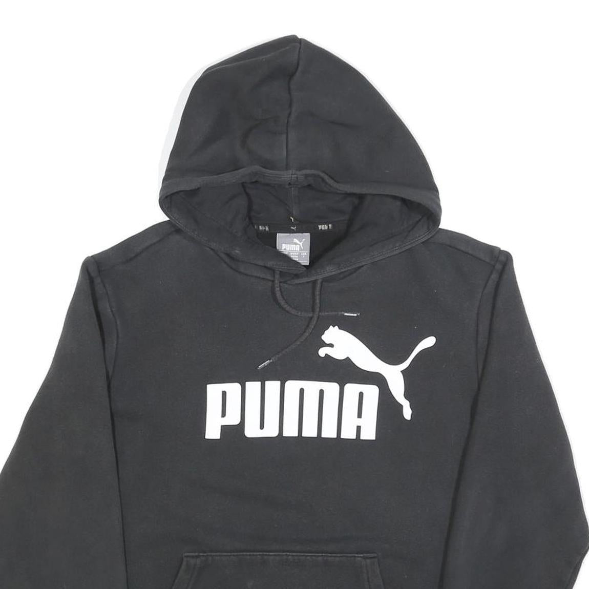 PUMA Mens Black Pullover Hoodie S Cotton Blend Casual Sportswear