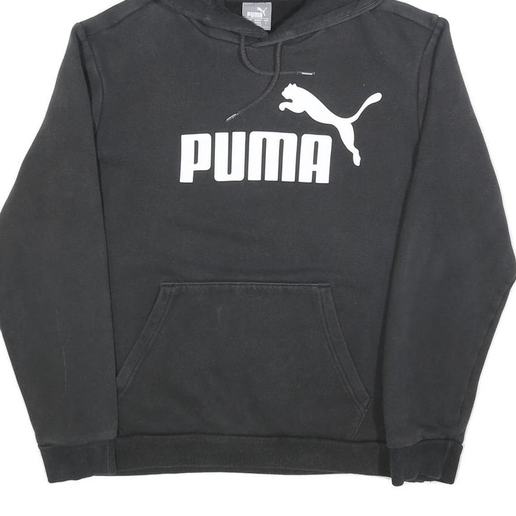 PUMA Mens Black Pullover Hoodie S Cotton Blend Casual Sportswear