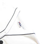 FILA Womens White Black Modern T-Shirt UK 14 Short Sleeve V-Neck Sport Casual