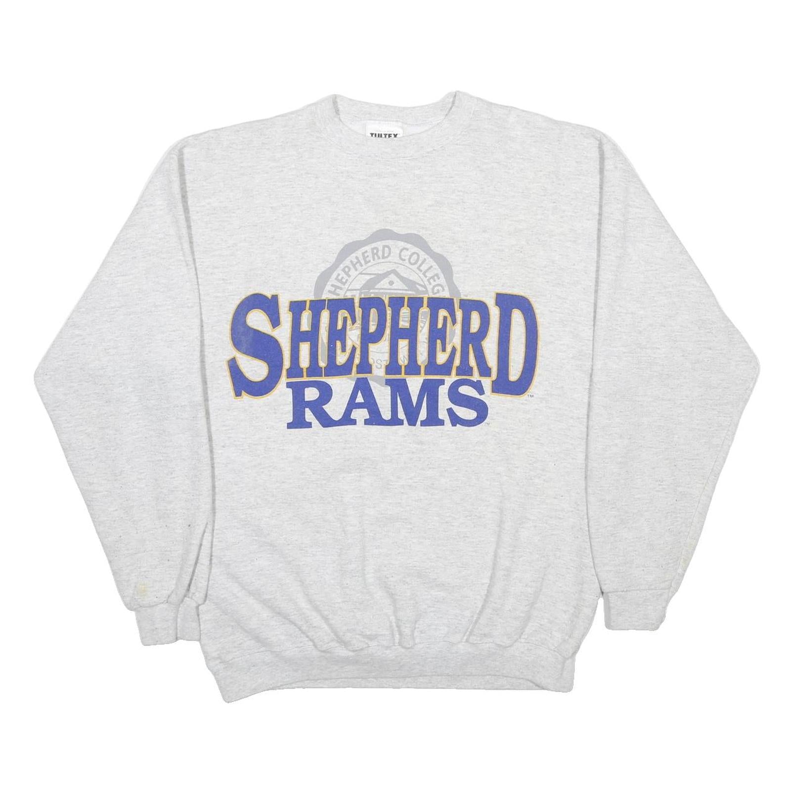 TULTEX Mens Grey Shepherd Rams Crew Neck M College Logo Sweatshirt Pullover