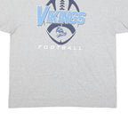 PORT & COMPANY Mens Grey Vikings Football Graphic T-Shirt XL Crew Neck Short