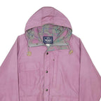 WOOLRICH Womens Pink Cotton Blend Outdoor Jacket M Hooded Zip Plain Casual