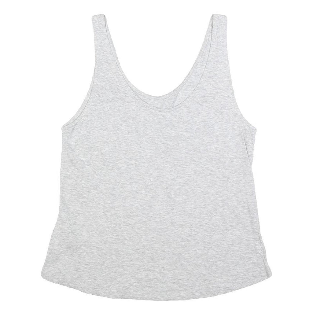 PUMA Womens Grey Sleeveless Top Scoop Neck Logo UK 8 Cotton Blend Casual