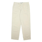 POLO RALPH LAUREN Womens Cotton Blend Beige Relaxed Straight Trousers W32 L31