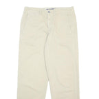 POLO RALPH LAUREN Womens Cotton Blend Beige Relaxed Straight Trousers W32 L31