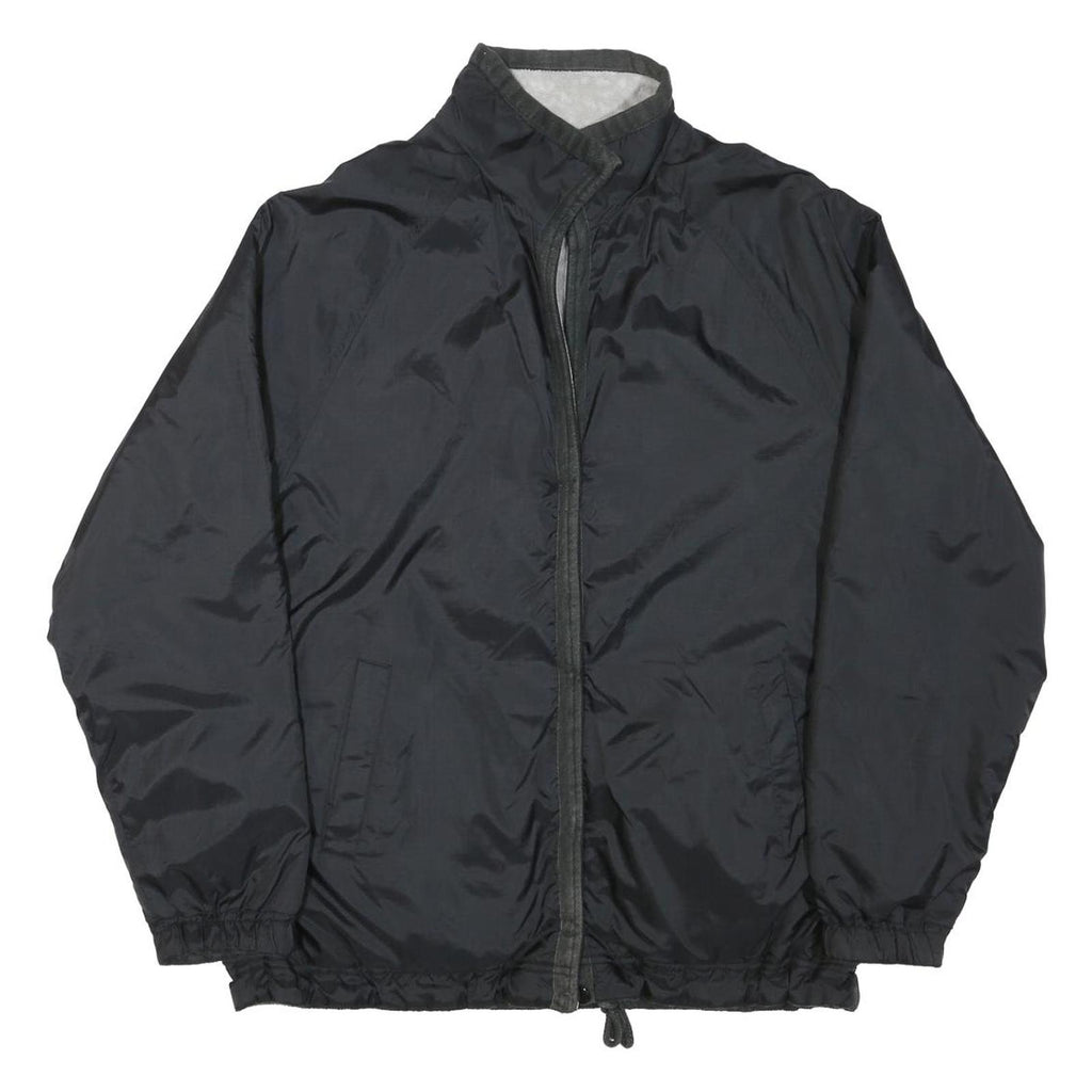 Womens Black Plain Button Jacket L Polyester Blend Regular Fit Casual Outerwear