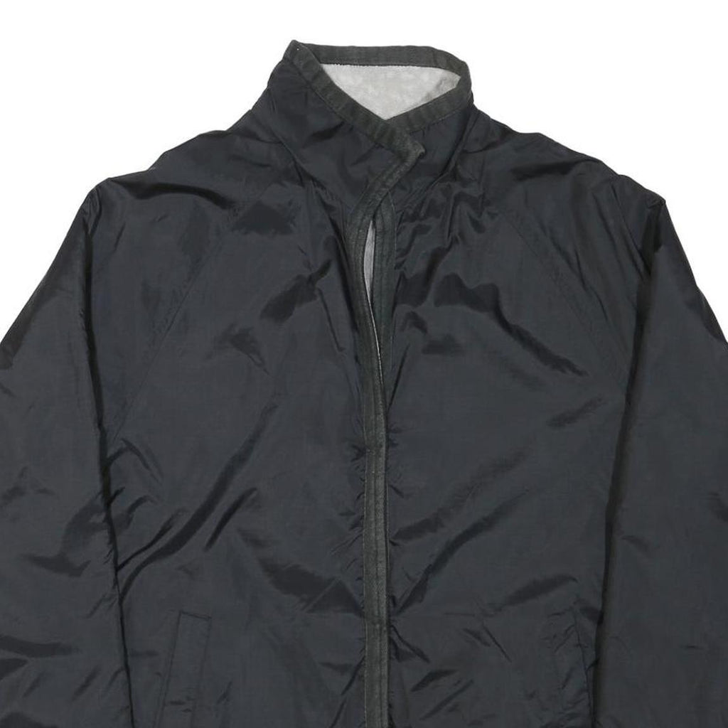 Womens Black Plain Button Jacket L Polyester Blend Regular Fit Casual Outerwear