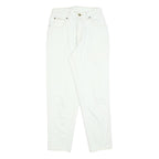 BASIC Womens Regular Fit White Cotton Blend Denim Jeans W26 L28 Classic Zip