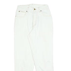 BASIC Womens Regular Fit White Cotton Blend Denim Jeans W26 L28 Classic Zip