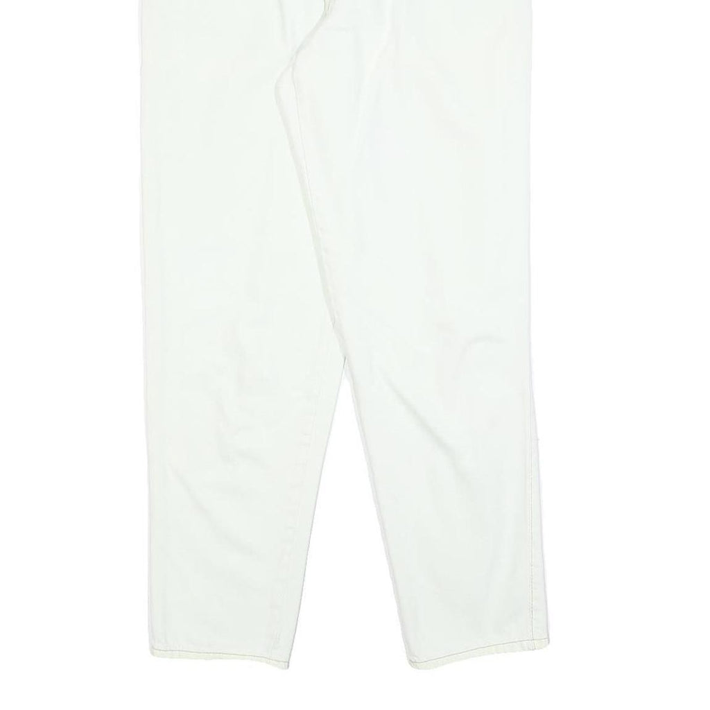 BASIC Womens Regular Fit White Cotton Blend Denim Jeans W26 L28 Classic Zip