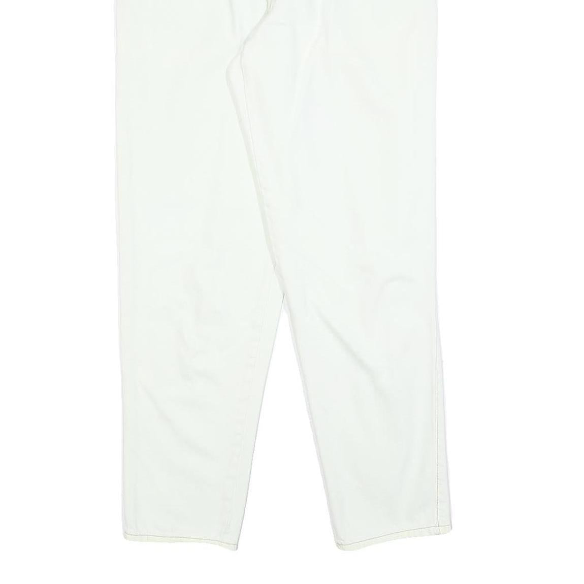 BASIC Womens Regular Fit White Cotton Blend Denim Jeans W26 L28 Classic Zip