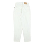 BASIC Womens Regular Fit White Cotton Blend Denim Jeans W26 L28 Classic Zip