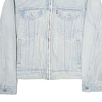 LEVI'S Mens Blue Denim Jacket S Cotton Zip Plain Lightweight Casual