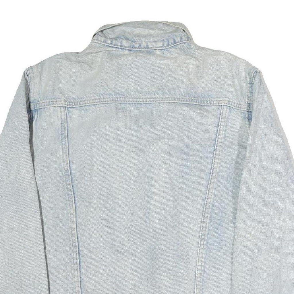 LEVI'S Mens Blue Denim Jacket S Cotton Zip Plain Lightweight Casual