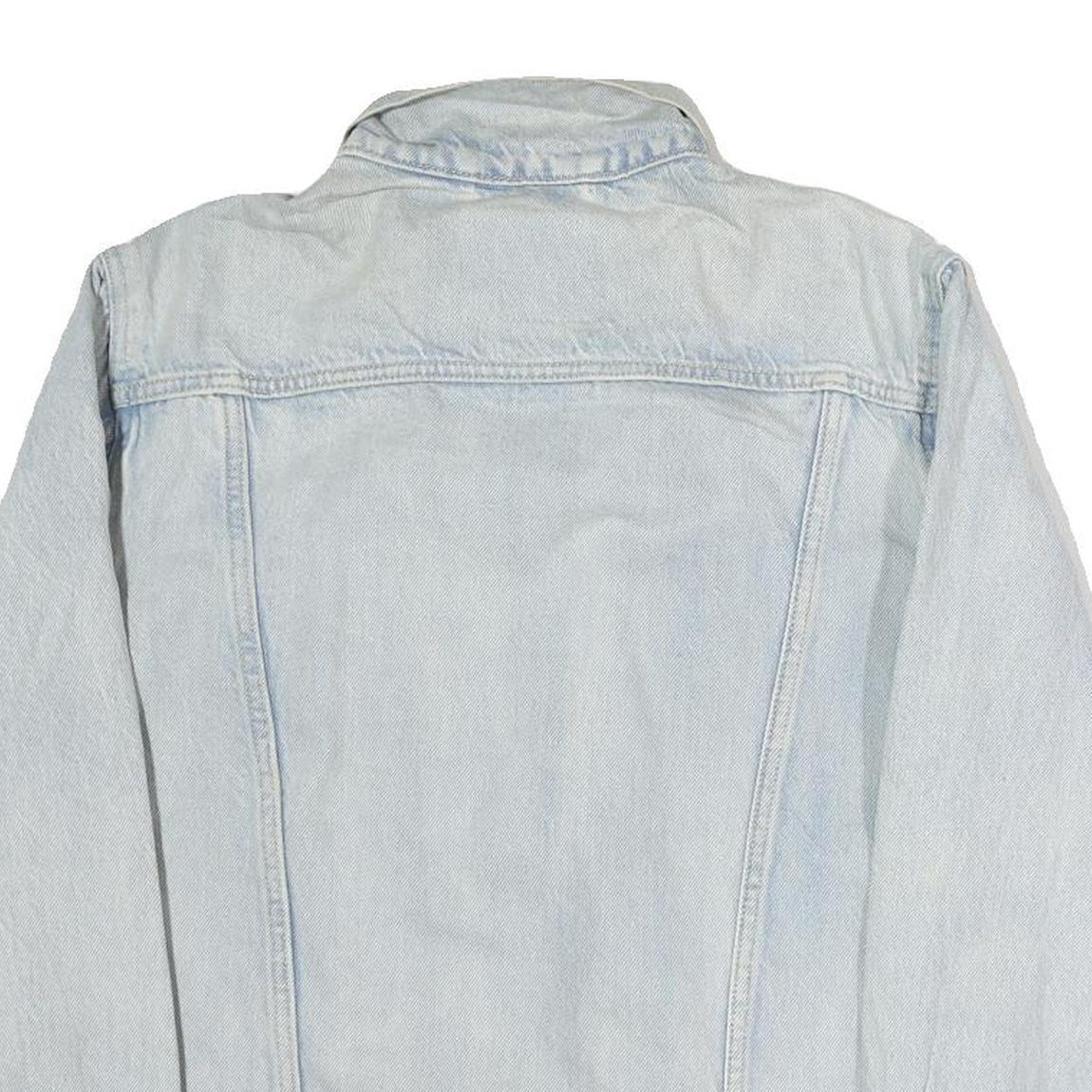 LEVI'S Mens Blue Denim Jacket S Cotton Zip Plain Lightweight Casual