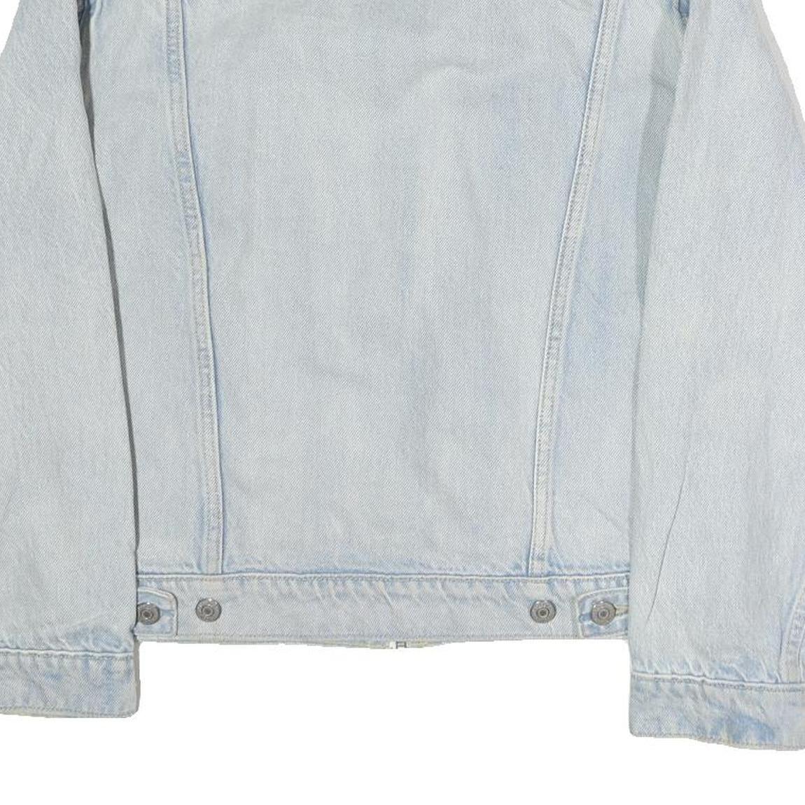 LEVI'S Mens Blue Denim Jacket S Cotton Zip Plain Lightweight Casual