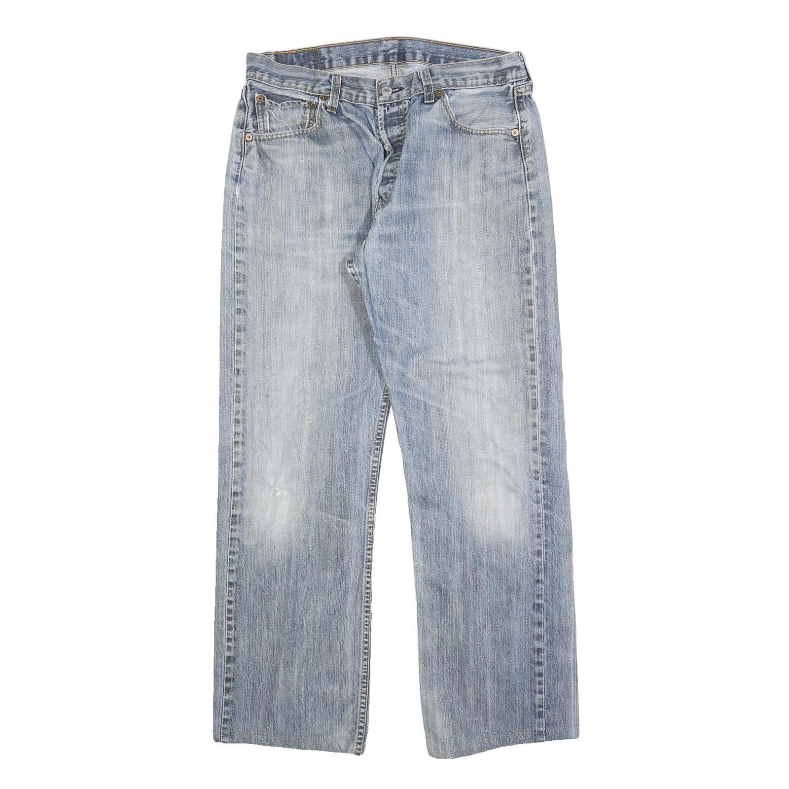 LEVI'S 501 Mens Jeans Blue Regular Straight Denim Medium W30 L30 Button Closure