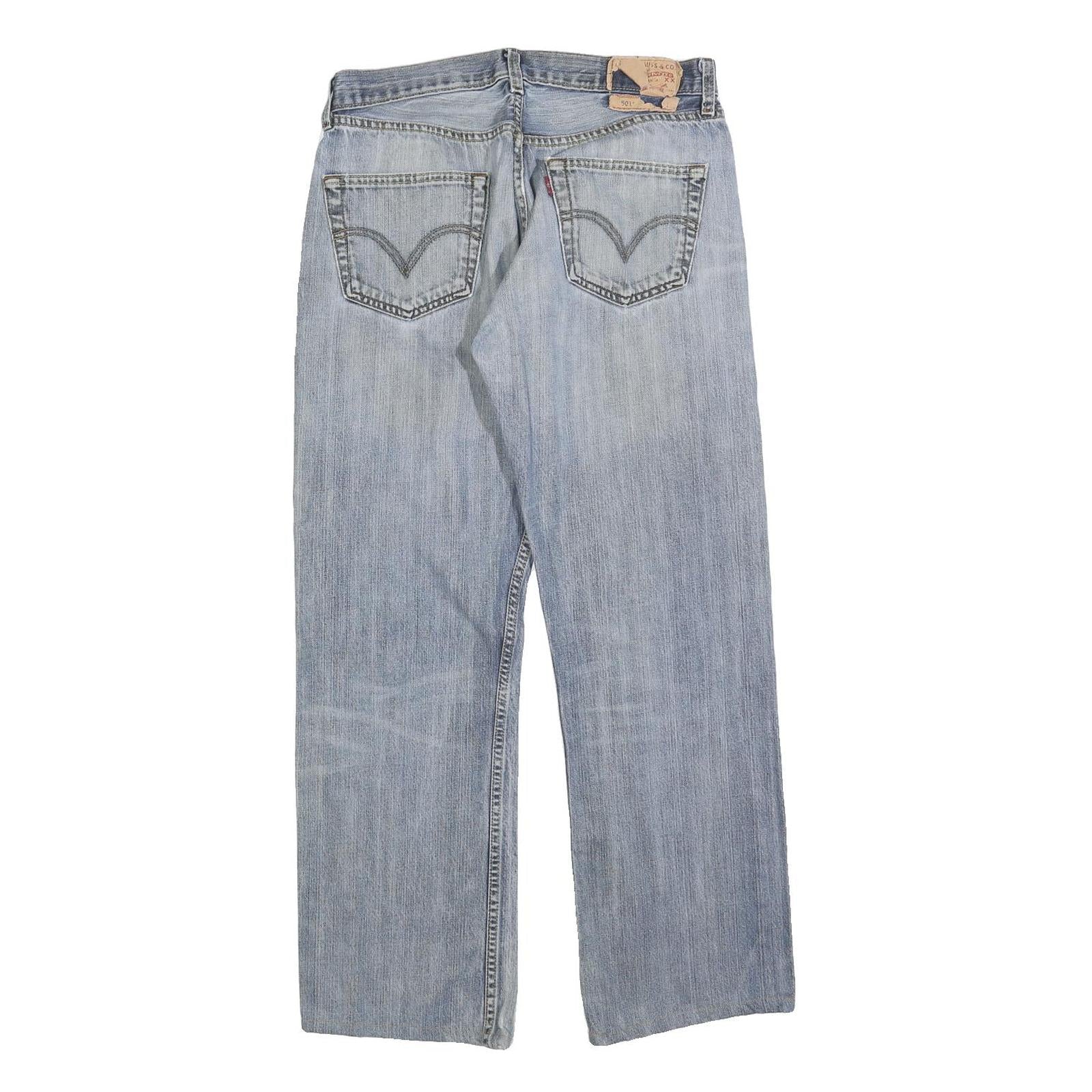 LEVI'S 501 Mens Jeans Blue Regular Straight Denim Medium W30 L30 Button Closure