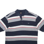 PAUL & SHARK Mens Navy Blue & Grey Striped Short Sleeve Polo Shirt S Cotton
